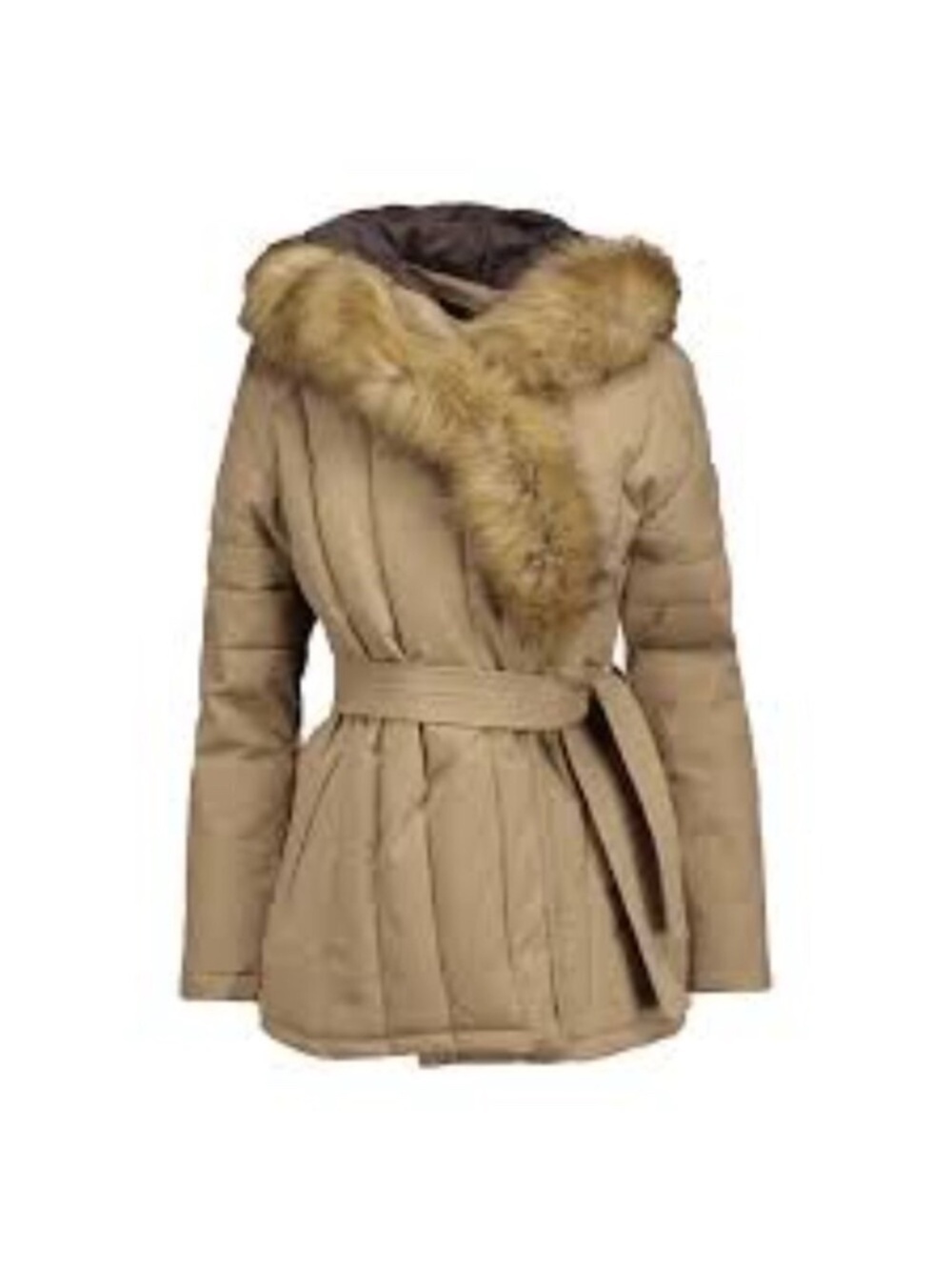 Maje Faux Fur Trimmed Cotton Blend Twill Hooded Coat 4